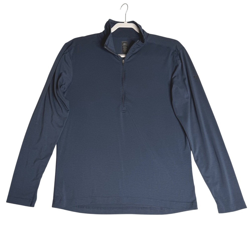 REI Co-Op Quarter Zip Pullover UPF 50 Performance Navy Mens Large
